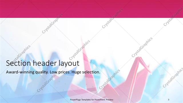 Section Header presentation slide layout