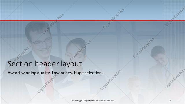 Section Header presentation slide layout