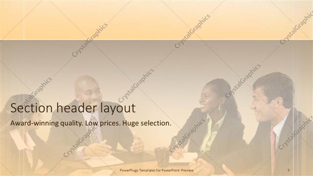 Section Header presentation slide layout