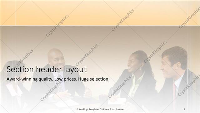 Section Header presentation slide layout