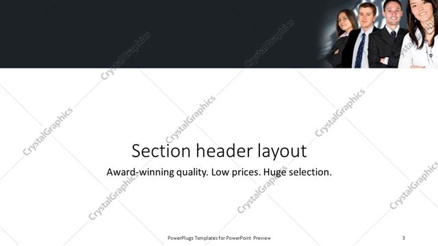 Section Header presentation slide layout