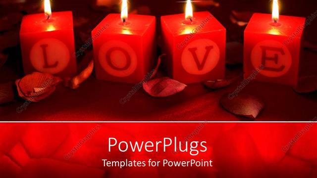  Presentation with candles - Four candles depicting the world love with dark background