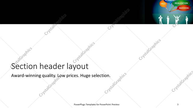 Section Header presentation slide layout