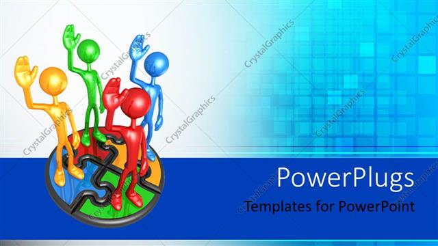  Presentation with solution - Four colored circular puzzle with four human figures standing on them