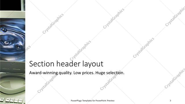 Section Header presentation slide layout