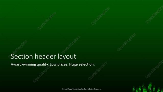 Section Header presentation slide layout