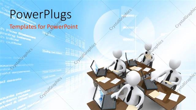  Presentation with data analyst - Four data analyst professionals with laptop and documents on desk