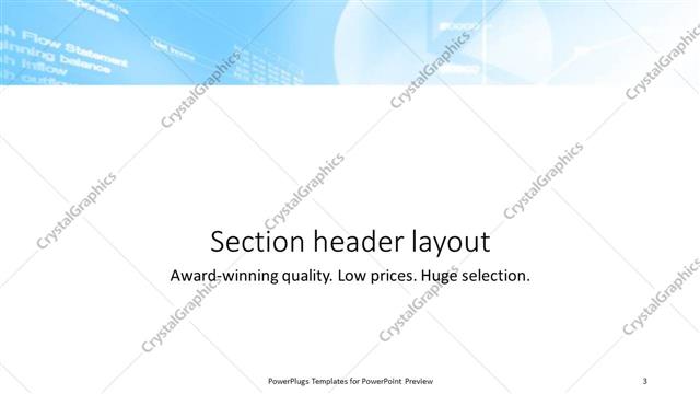 Section Header presentation slide layout