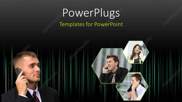  Presentation with telecommunication - Four different tiles with four people making phone calls