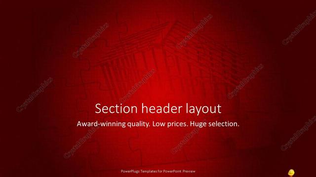 Section Header presentation slide layout