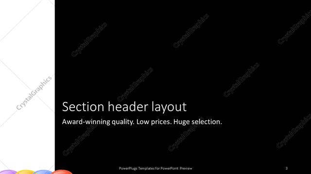 Section Header presentation slide layout
