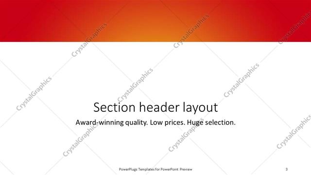 Section Header presentation slide layout