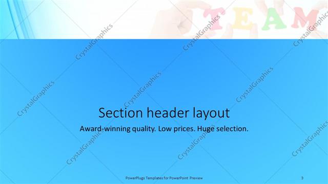 Section Header presentation slide layout