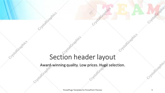 Section Header presentation slide layout