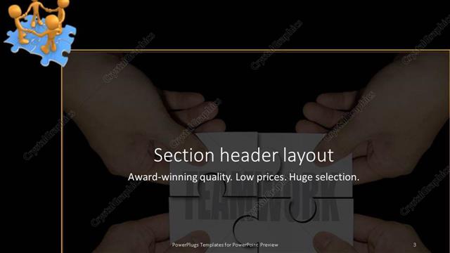Section Header presentation slide layout