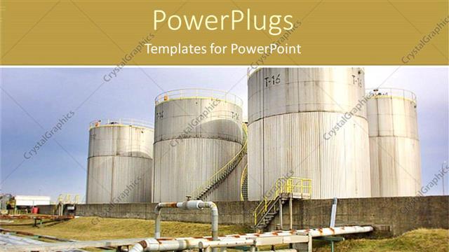  Presentation with power plants - Four huge power plants on a site with grass