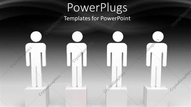  Presentation with boxes - Four human figures standing with check boxes in front of them