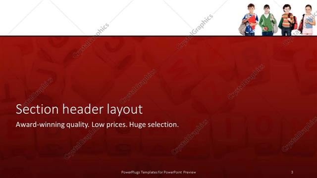Section Header presentation slide layout