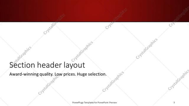 Section Header presentation slide layout