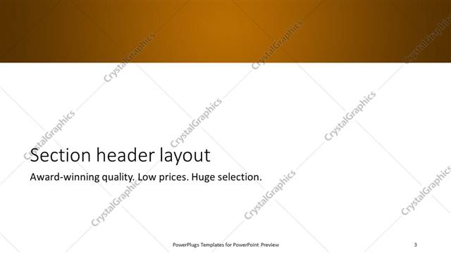 Section Header presentation slide layout
