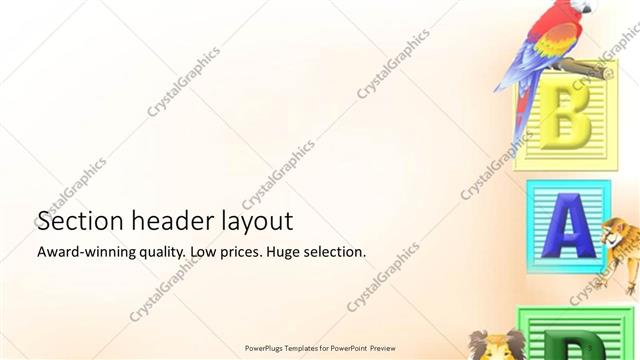 Section Header presentation slide layout