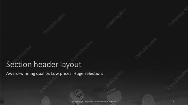 Section Header presentation slide layout