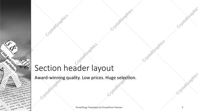 Section Header presentation slide layout