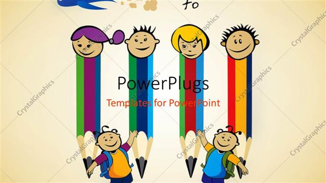  Presentation with friends - Four pencil friends prepare for back to school with light brown color