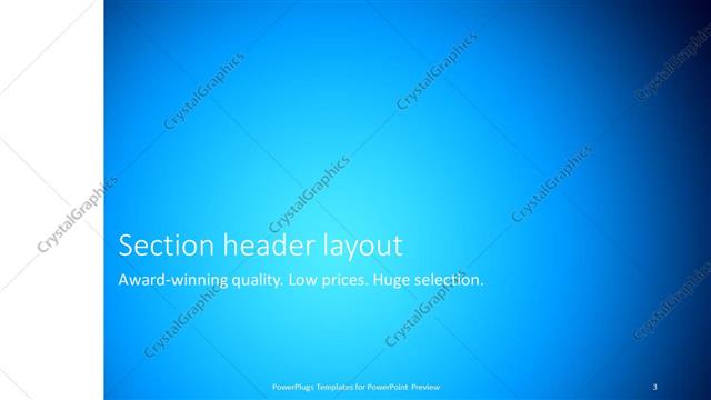 Section Header presentation slide layout