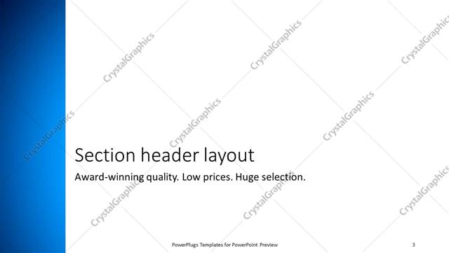 Section Header presentation slide layout