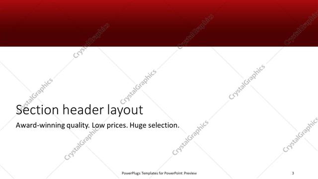 Section Header presentation slide layout