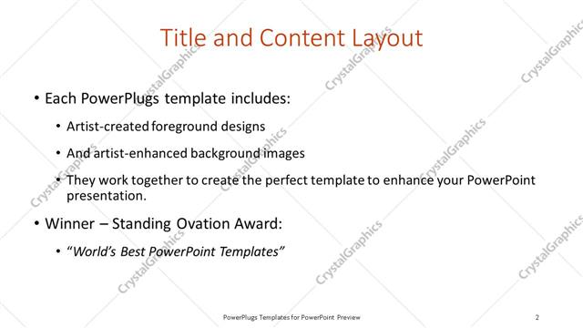 Title and Content presentation slide layout
