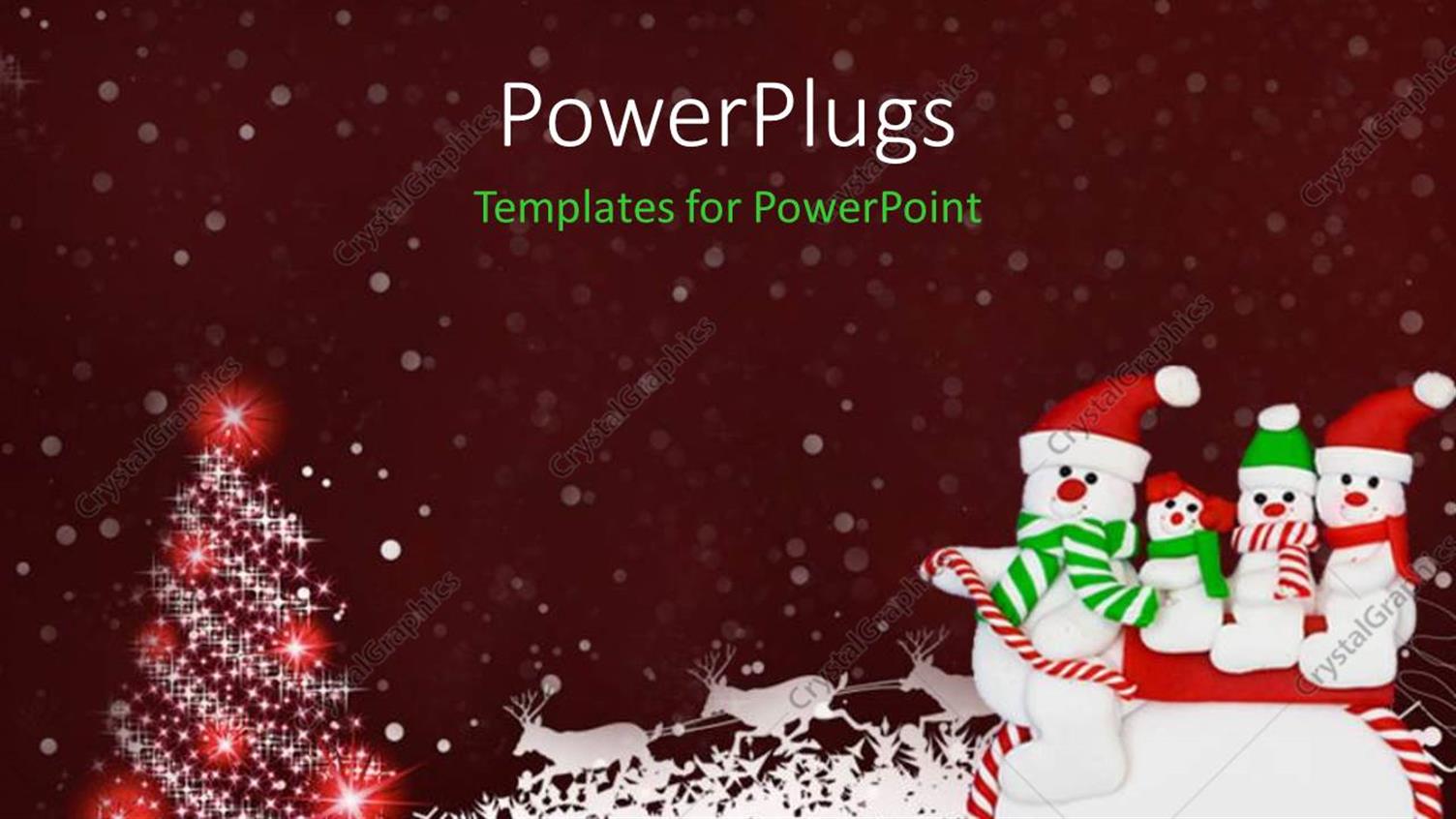 Featuring Four Snow Men on a Sleight Over a Christmas Theme