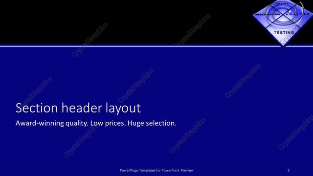 Section Header presentation slide layout