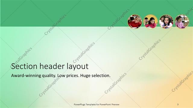 Section Header presentation slide layout