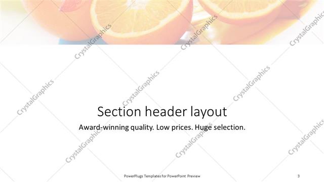 Section Header presentation slide layout