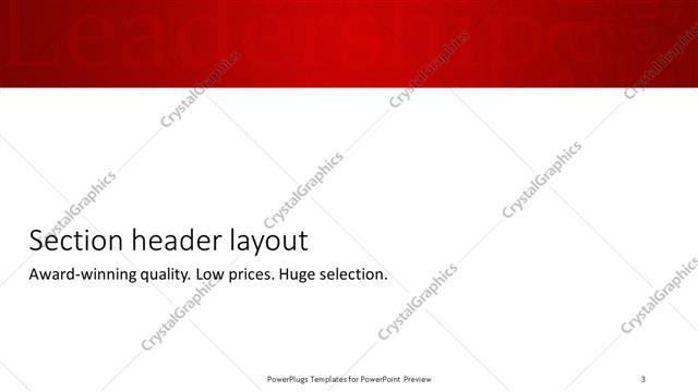 Section Header presentation slide layout