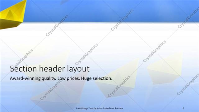 Section Header presentation slide layout