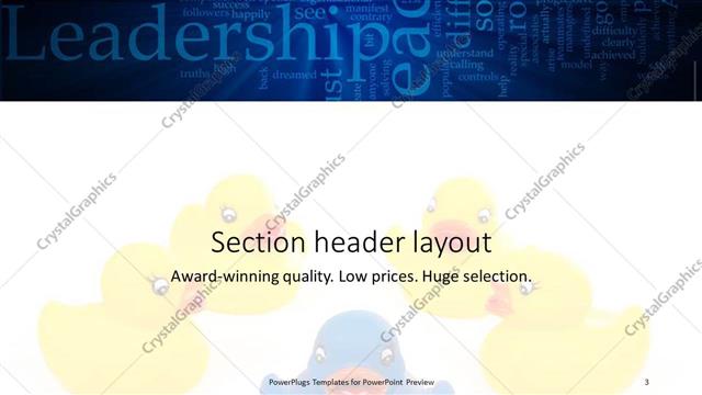 Section Header presentation slide layout