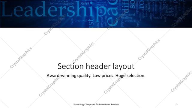 Section Header presentation slide layout
