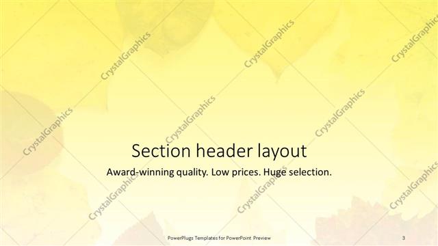 Section Header presentation slide layout