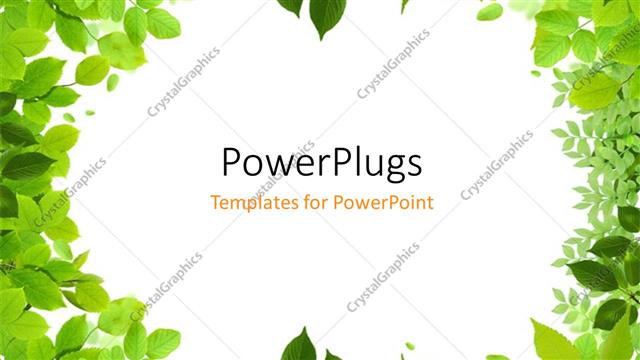  Presentation with frame - Frame with beautiful green leaves