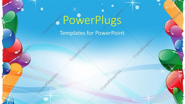  Presentation with festive - Frame with colorful balloons and ribbons