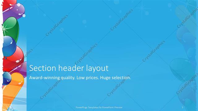 Section Header presentation slide layout