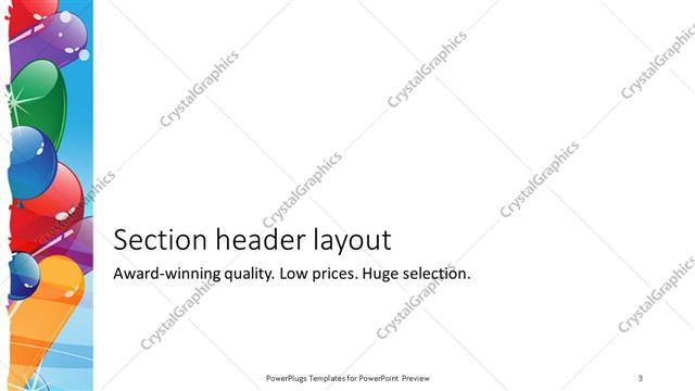 Section Header presentation slide layout