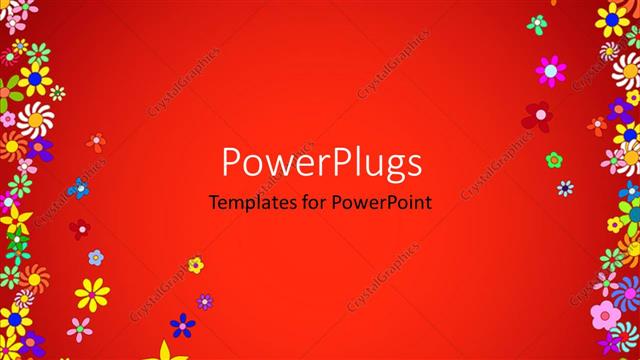  Presentation with colorful flower - Frame of Colorful Flowers with red color