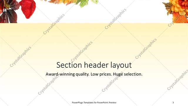 Section Header presentation slide layout