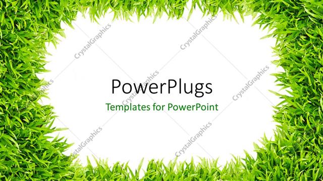  Presentation with grass - Frame surrounded with green grass depicting nature