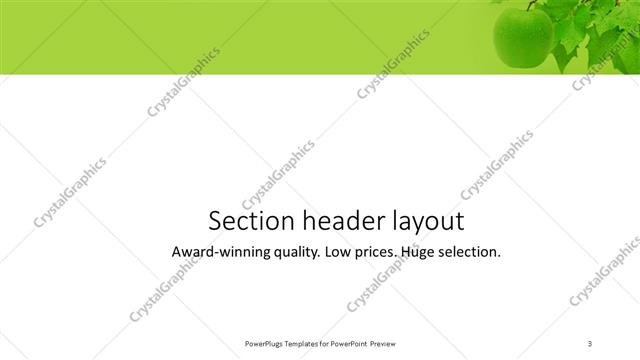 Section Header presentation slide layout