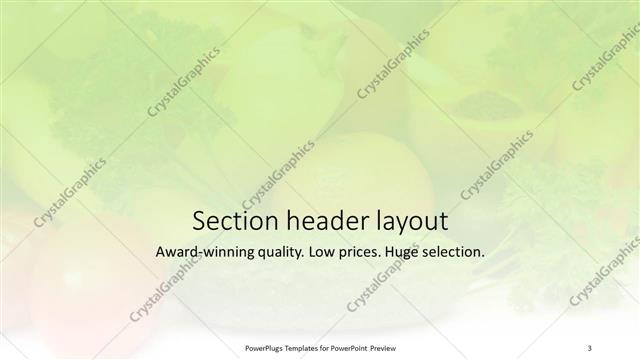Section Header presentation slide layout